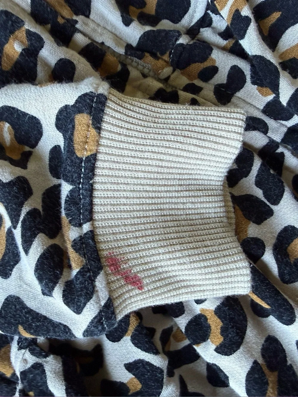 Posh Peanut Lana Leopard Tan French Terry Ruffled Zipper sweater
